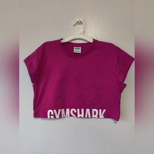 Gymshark women's fraction crop top size small dark pink fuchsia nwot